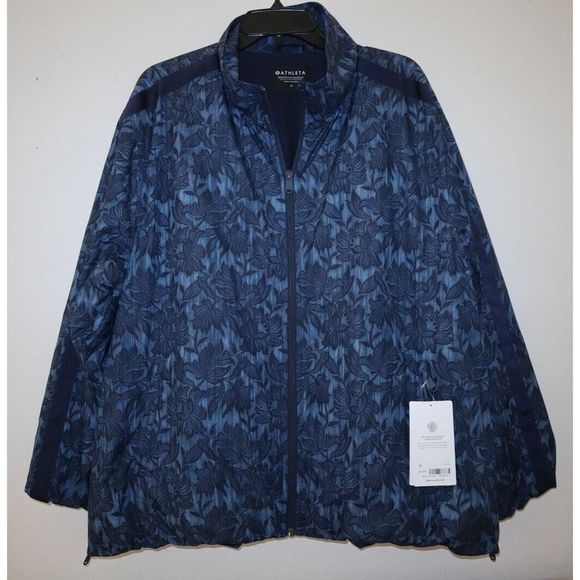 Athleta Women's Sz 1X Ethereal Bloom Blue Sightseer Lace Jacket Windbreaker $149 - Picture 6 of 15